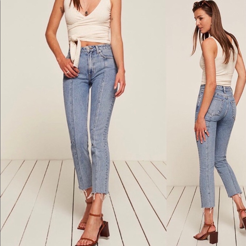 Reformation Seamed Jean Petite in Caribbean